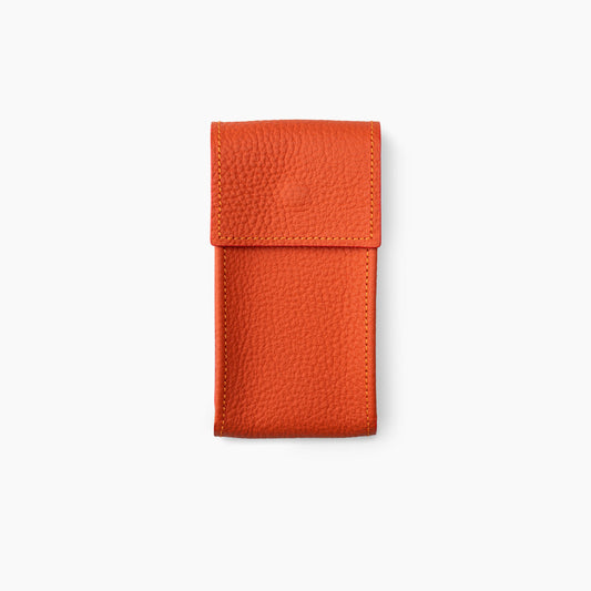 Tangerine Leather Watch Pouch